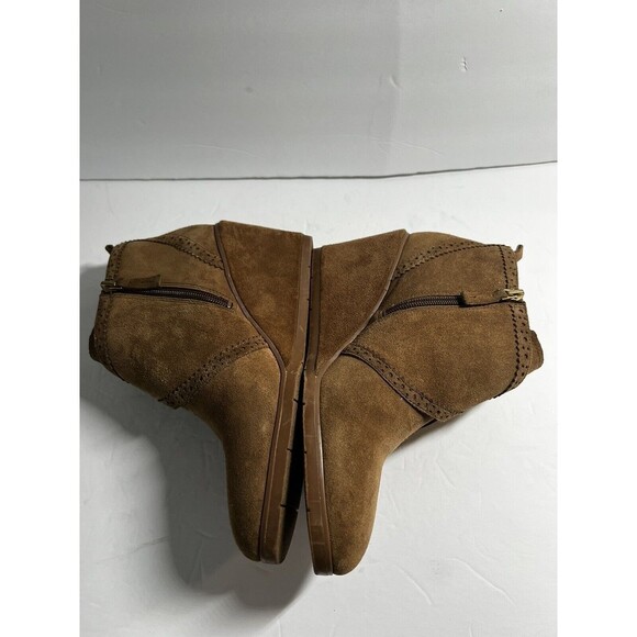 Franco Sarto Larielle Wedge Ankle Boots Booties Taupe Suede Women’s Size 9 - Picture 7 of 10